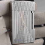 Perfect Copy S.T. Dupont Ligne 2 Lines Shadows Design Silver Finish Lighter